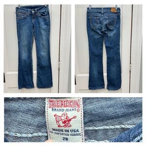 True Religion Bobby Big T thick stitch denim boot cut jeans women's 26